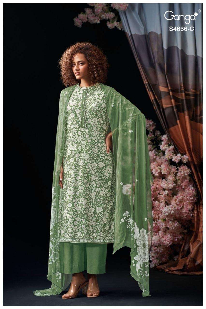 Ganga Fashion Anera 4636 Cotton Dress Material - Amrah Wholesale