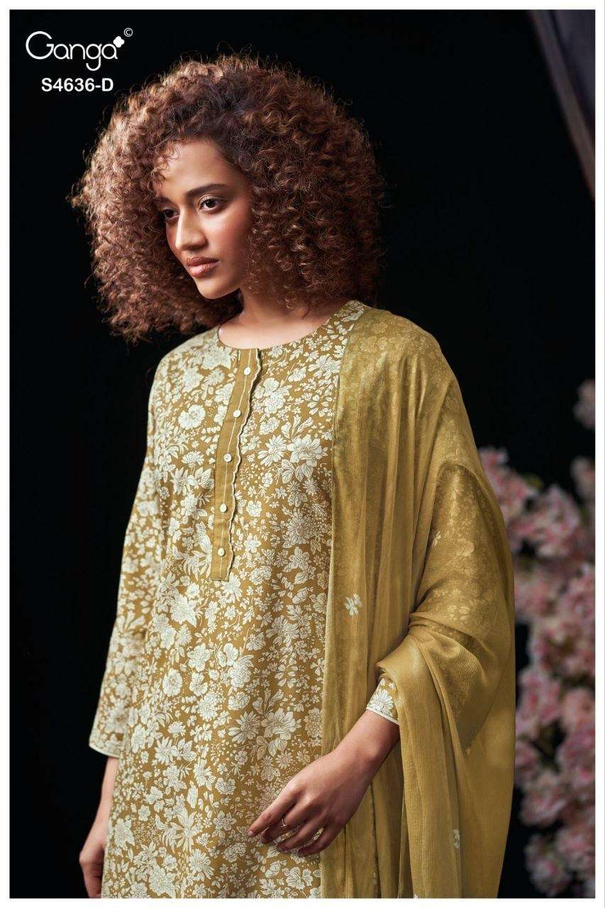 Ganga Fashion Anera 4636 Cotton Dress Material - Amrah Wholesale