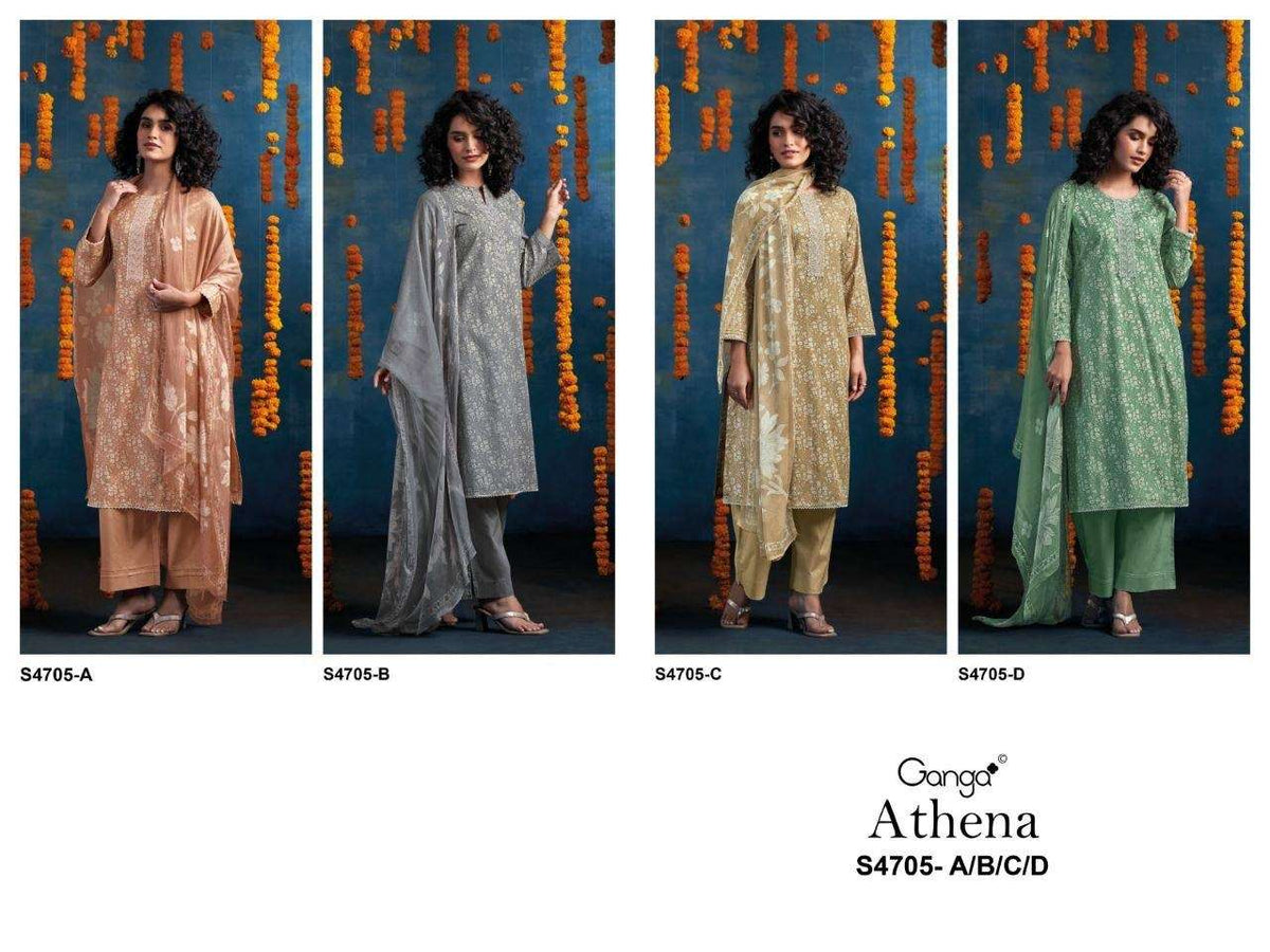 Ganga Fashion Athena 4705 Cotton Dress Material - Amrah Wholesale