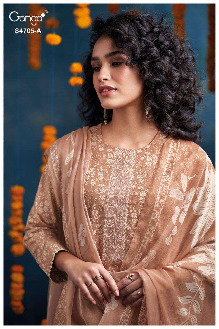 Ganga Fashion Athena 4705 Cotton Dress Material - Amrah Wholesale