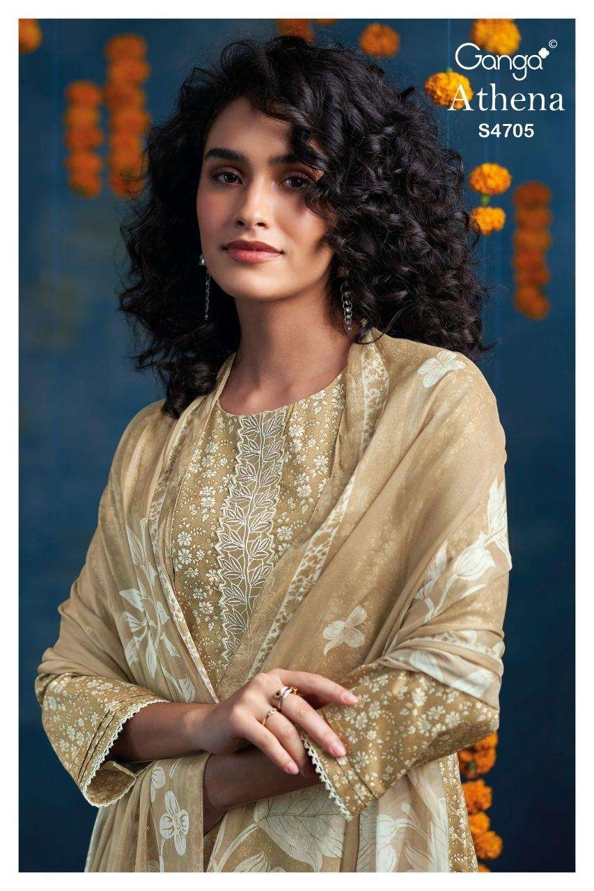 Ganga Fashion Athena 4705 Cotton Dress Material - Amrah Wholesale