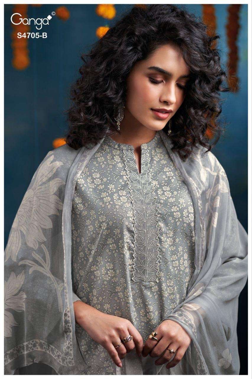Ganga Fashion Athena 4705 Cotton Dress Material - Amrah Wholesale