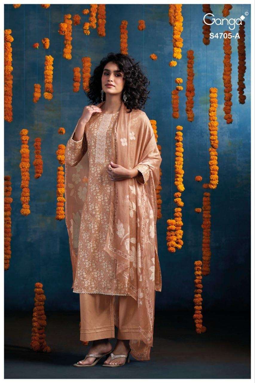 Ganga Fashion Athena 4705 Cotton Dress Material - Amrah Wholesale