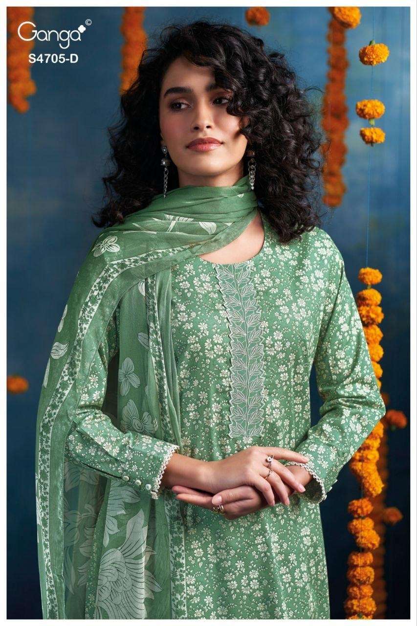 Ganga Fashion Athena 4705 Cotton Dress Material - Amrah Wholesale