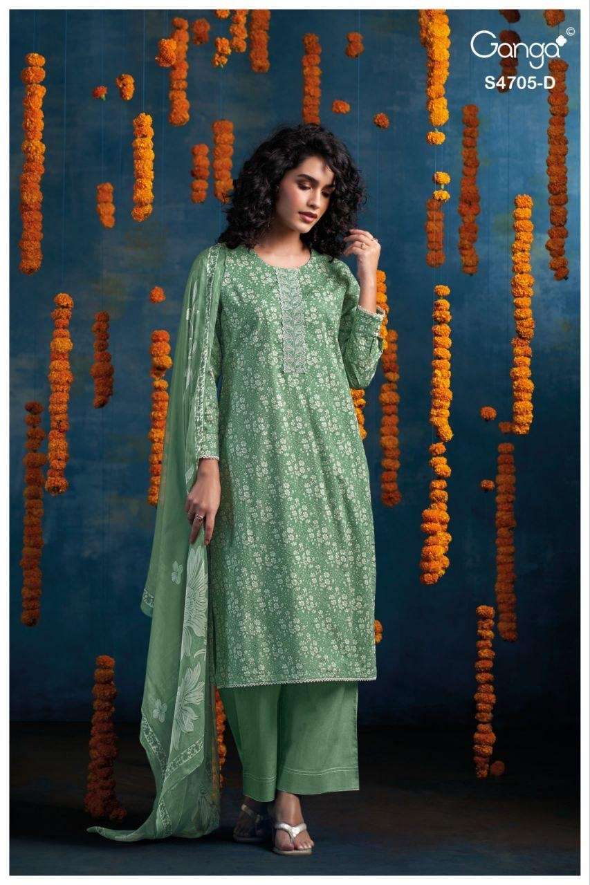 Ganga Fashion Athena 4705 Cotton Dress Material - Amrah Wholesale
