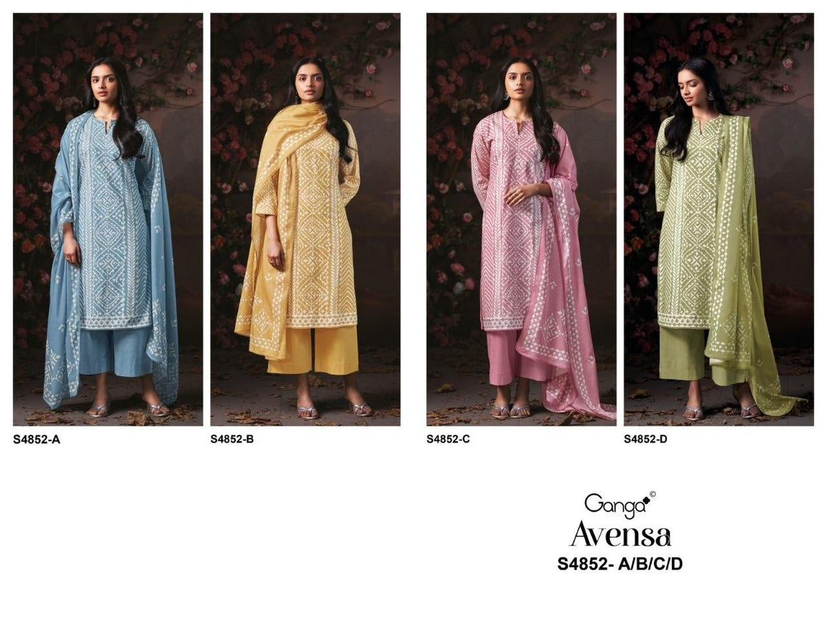 Ganga Avensa 4852 Cotton Printed Dress Material - Amrah Wholesale