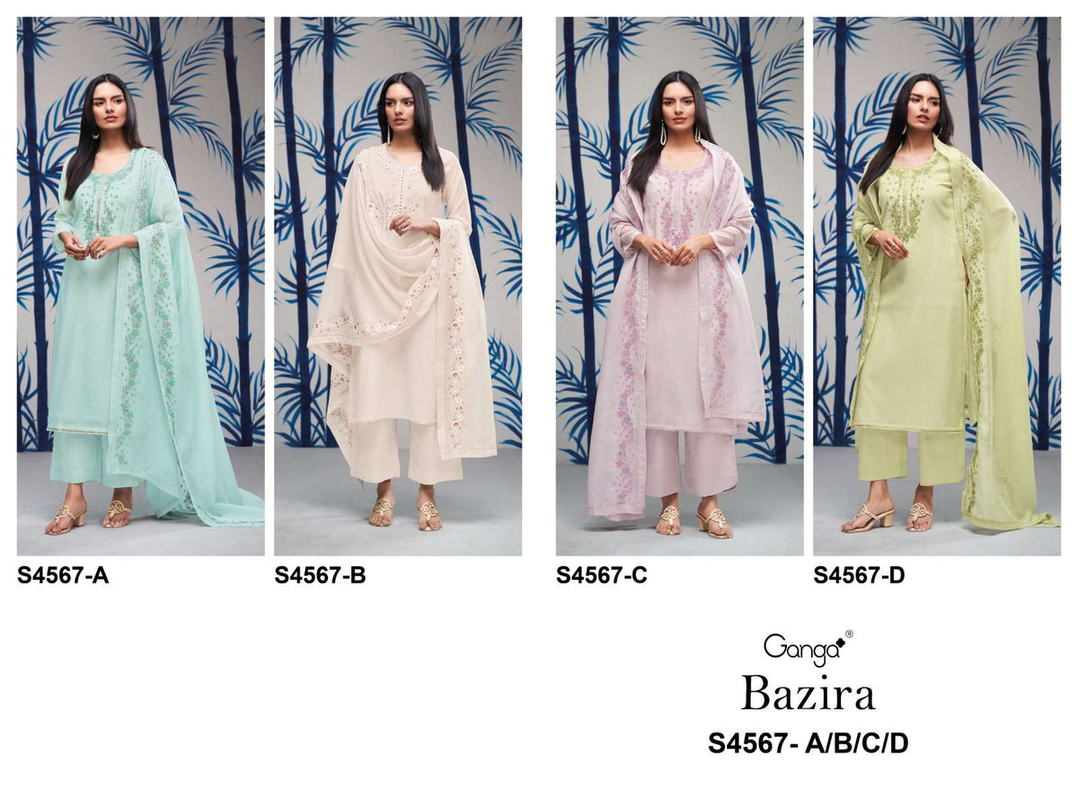 Ganga Fashion Bazira 4567 Dress Material - Amrah Wholesale