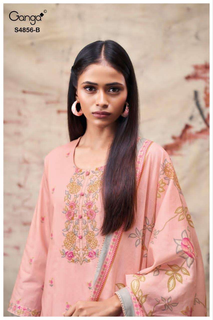 Ganga Fashion Bilqis 4856 Premium Cotton Dress Material