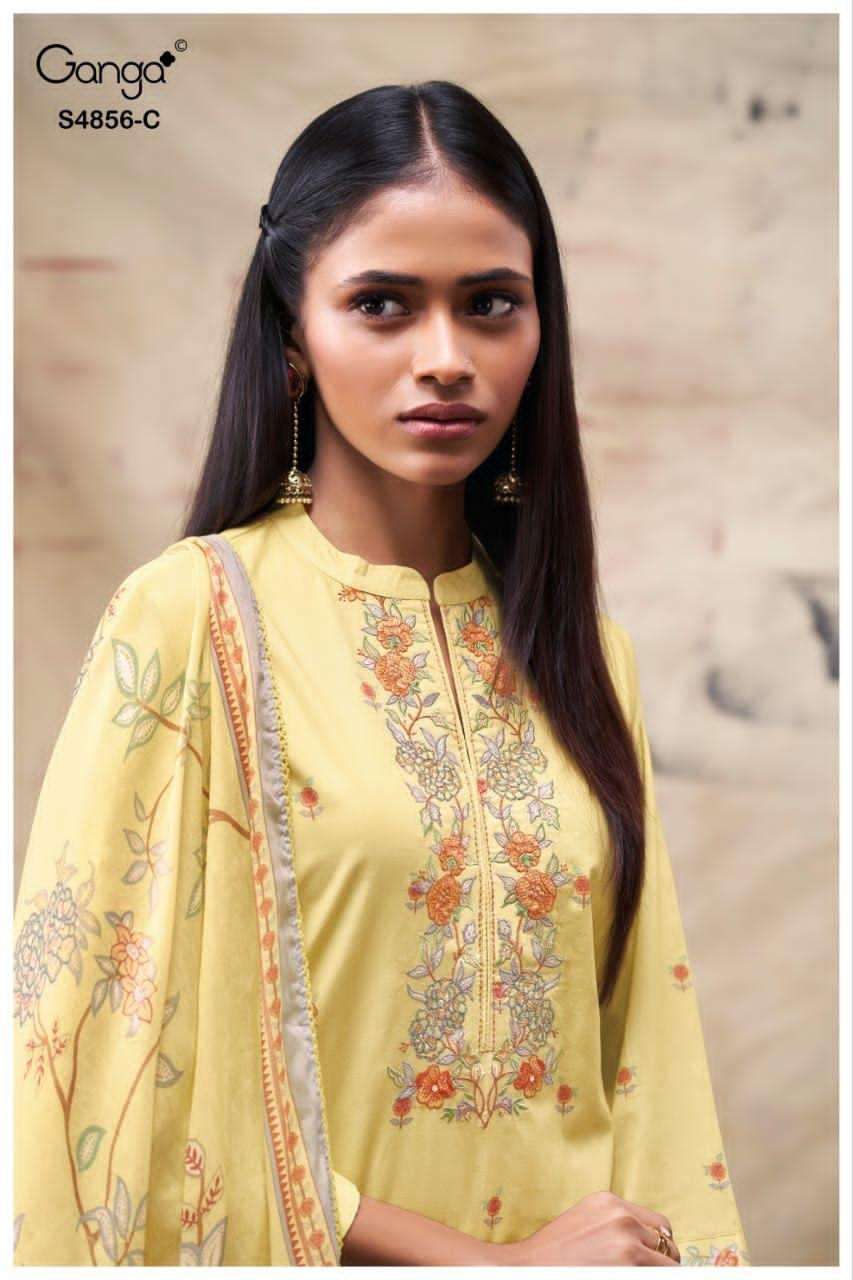 Ganga Fashion Bilqis 4856 Premium Cotton Dress Material