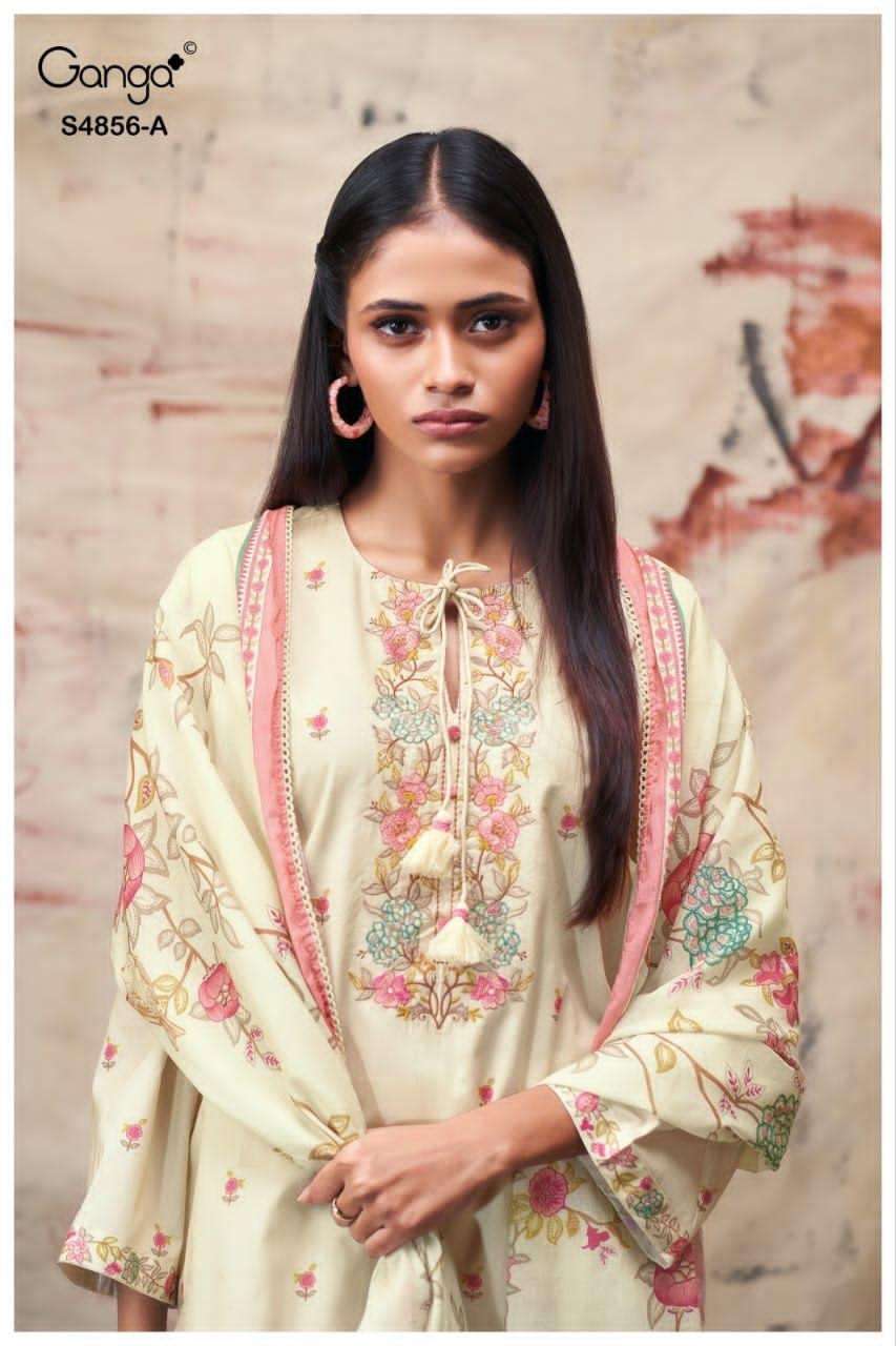 Ganga Fashion Bilqis 4856 Premium Cotton Dress Material