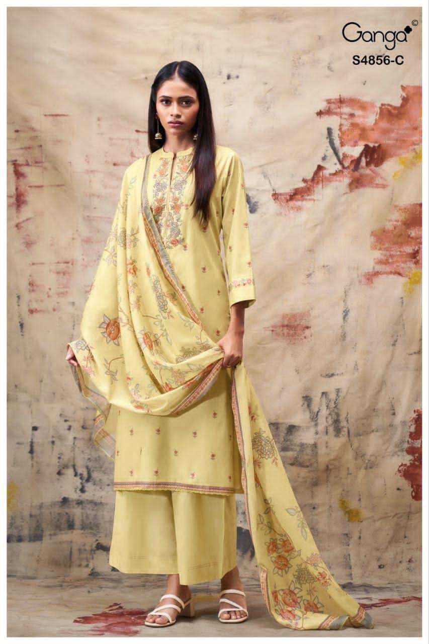 Ganga Fashion Bilqis 4856 Premium Cotton Dress Material
