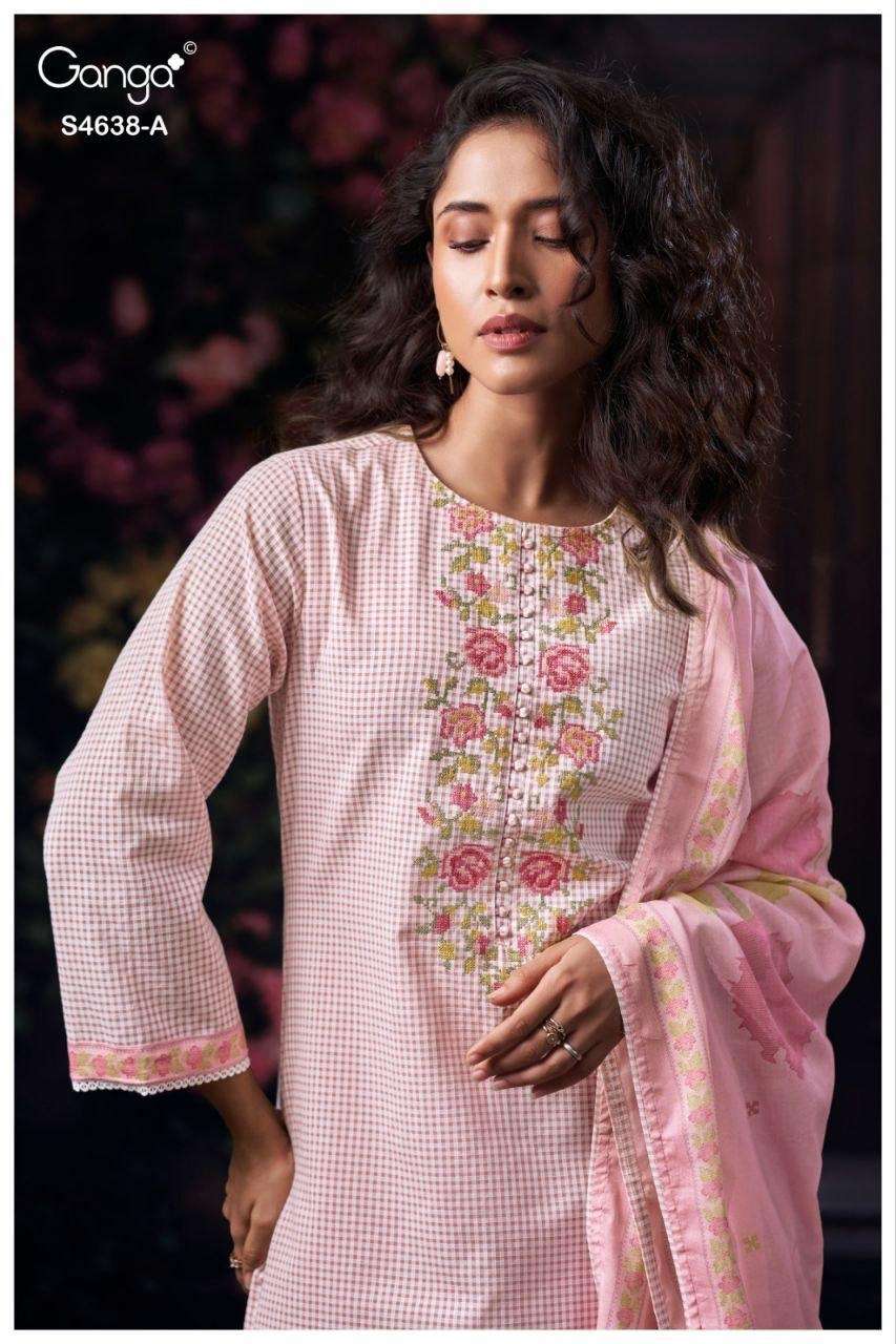 Ganga Fashion Binaara 4638 Cotton Dress Material - Amrah Wholesale