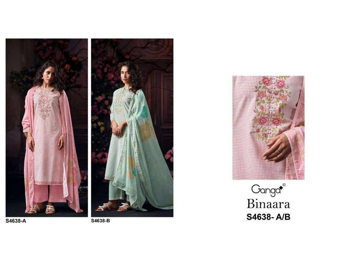 Ganga Fashion Binaara 4638 Cotton Dress Material - Amrah Wholesale