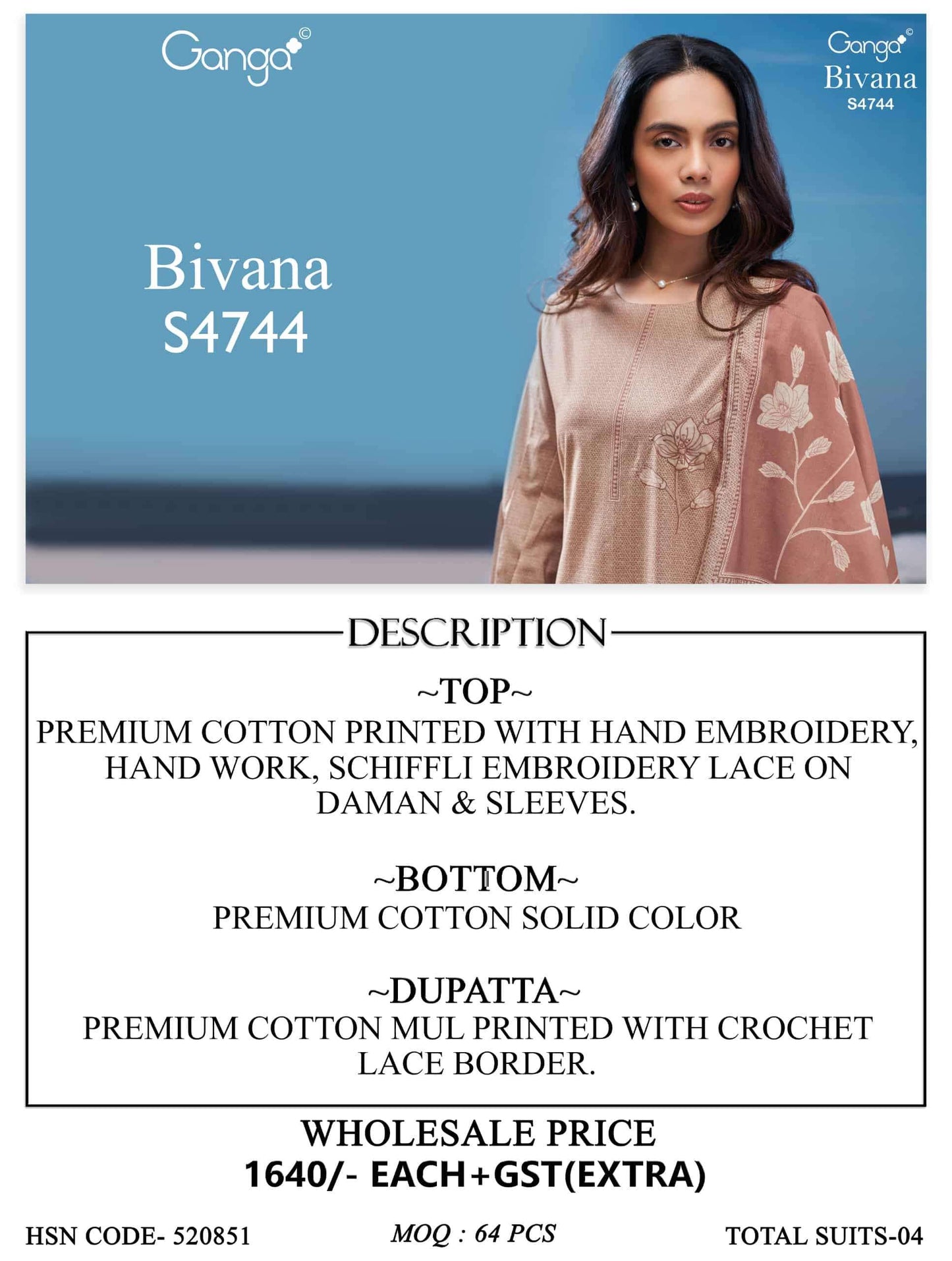 Ganga Fashion Bivana 4744 Fancy Cotton Dress Material