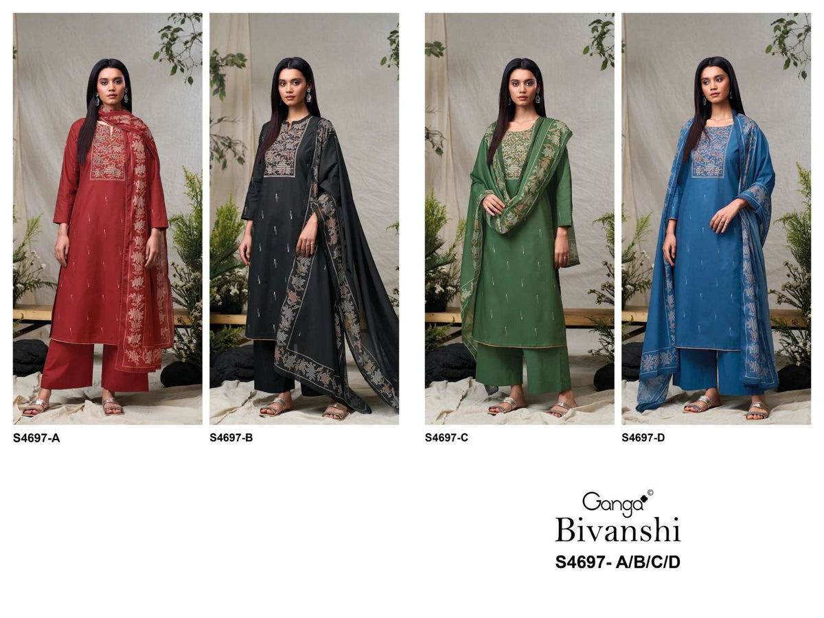 Ganga Fashion Bivanshi 4697 Premium Cotton Dress Material