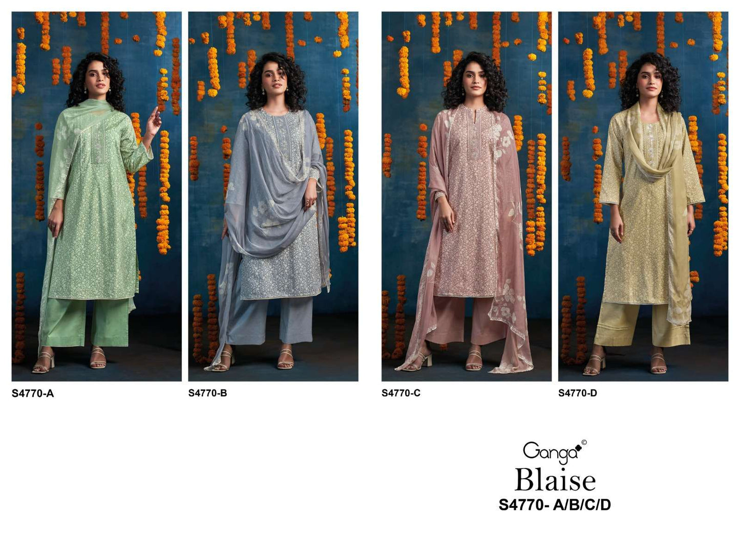 Ganga Blaise 4770 Dress Material Wholesale Catalogue - Amrah Wholesale