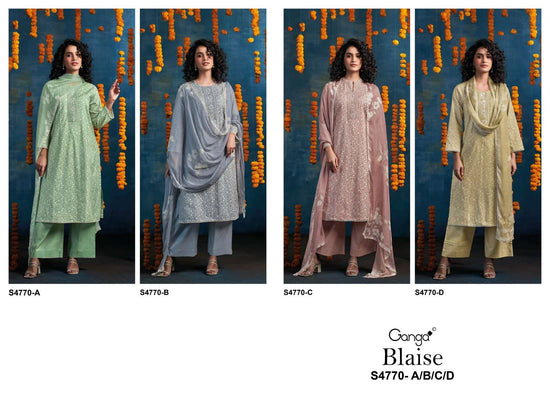 Ganga Blaise 4770 Dress Material Wholesale Catalogue - Amrah Wholesale