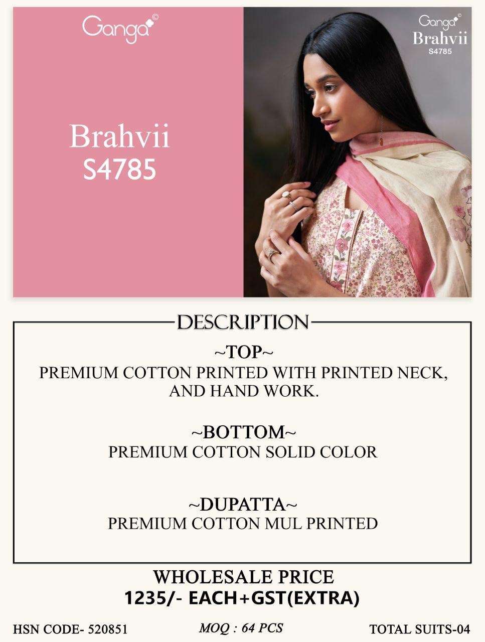 Ganga Fashion Brahvii 4785 Cotton Dress Material