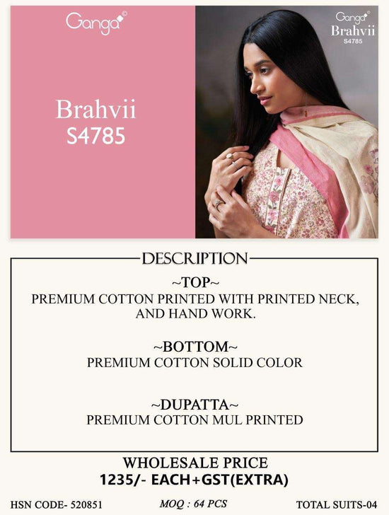 Ganga Fashion Brahvii 4785 Cotton Dress Material