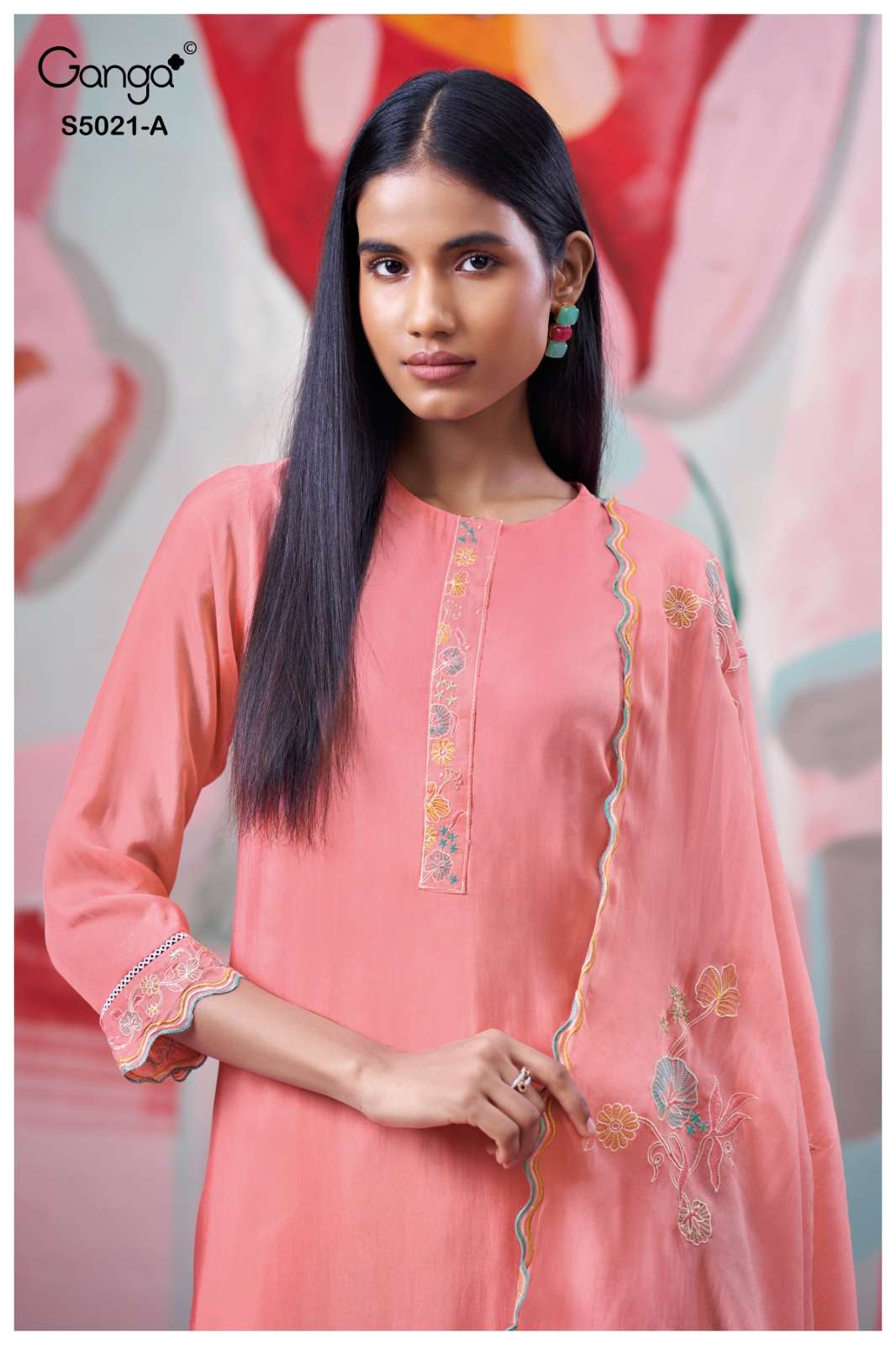 Ganga Brinika 5021 Premium Bemberg Silk Dress Material