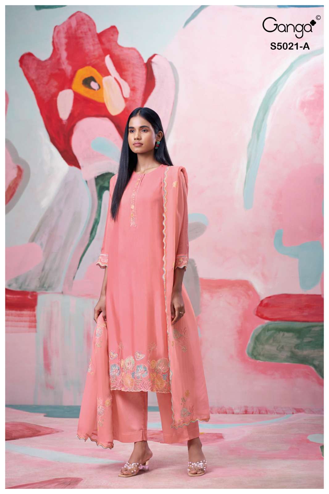 Ganga Brinika 5021 Premium Bemberg Silk Dress Material