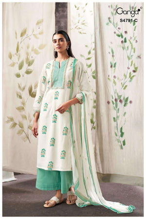 Ganga Fashion Claren 4791 Organdy Dress Material - Amrah Wholesale