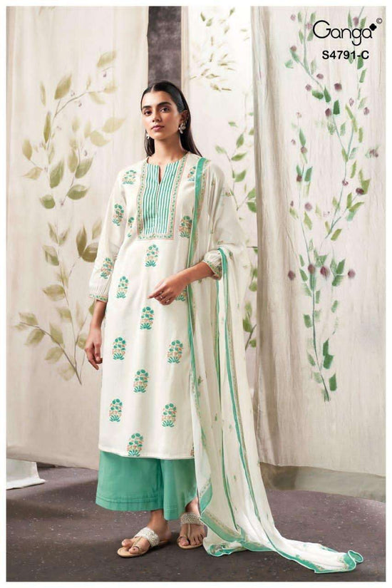 Ganga Fashion Claren 4791 Organdy Dress Material - Amrah Wholesale