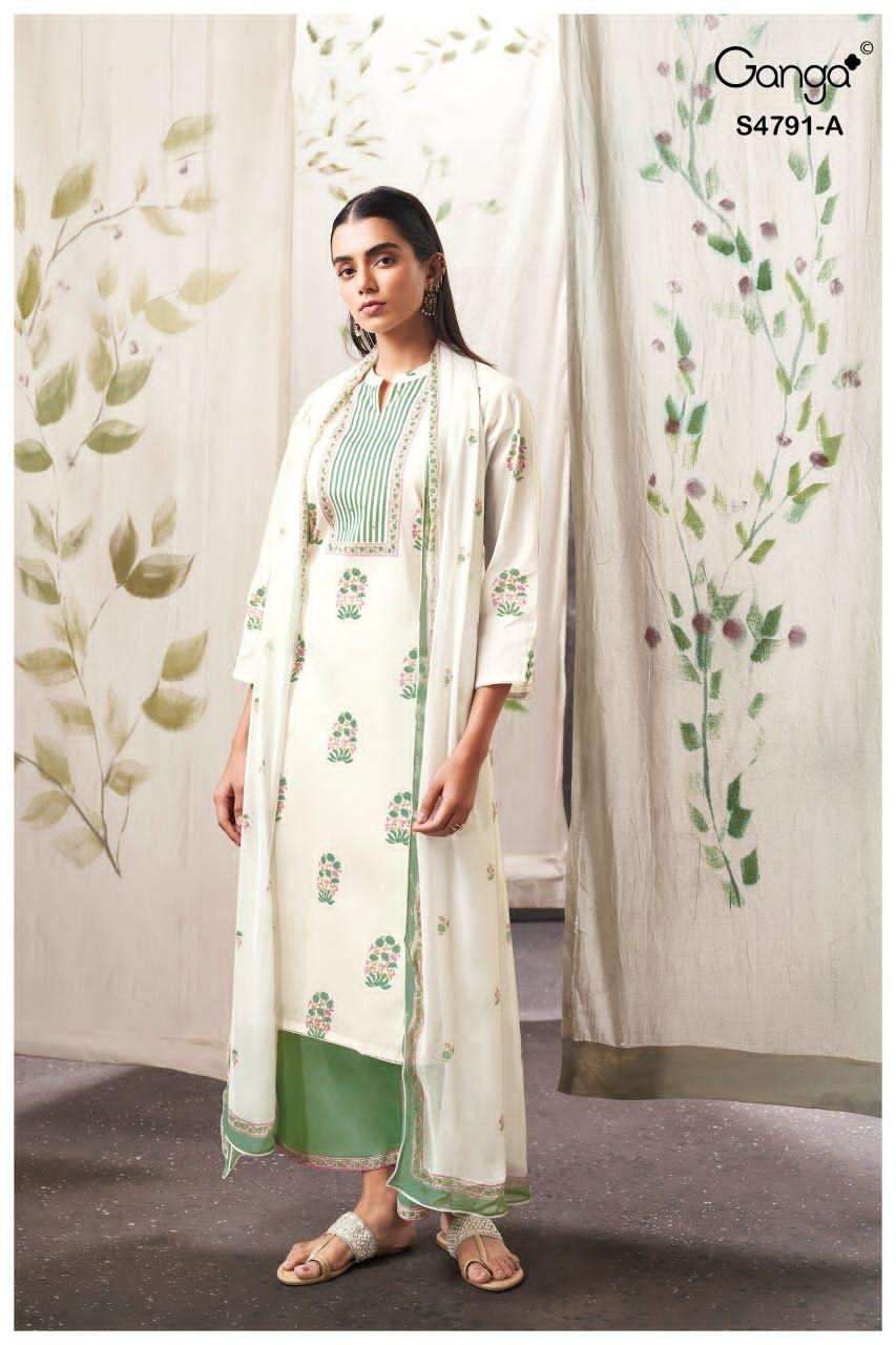 Ganga Fashion Claren 4791 Organdy Dress Material - Amrah Wholesale