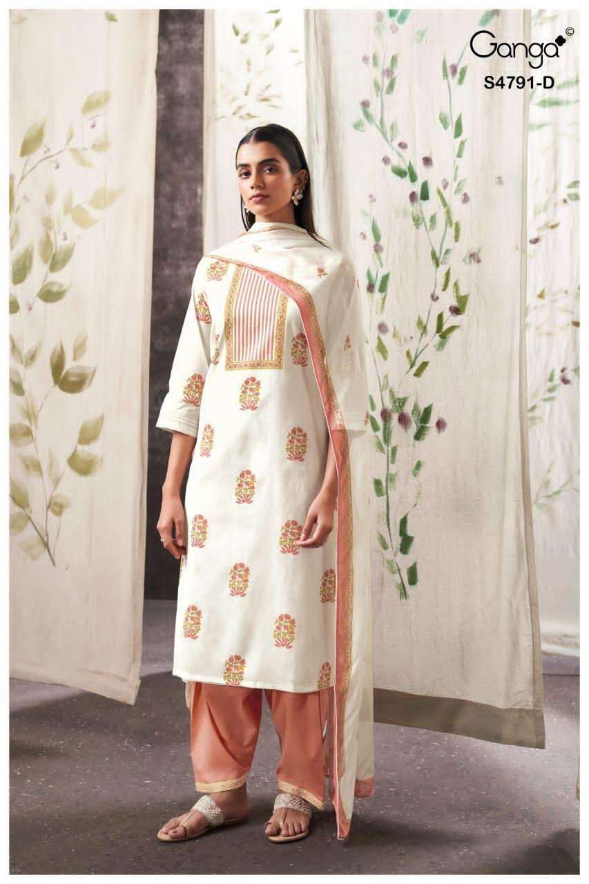 Ganga Fashion Claren 4791 Organdy Dress Material - Amrah Wholesale