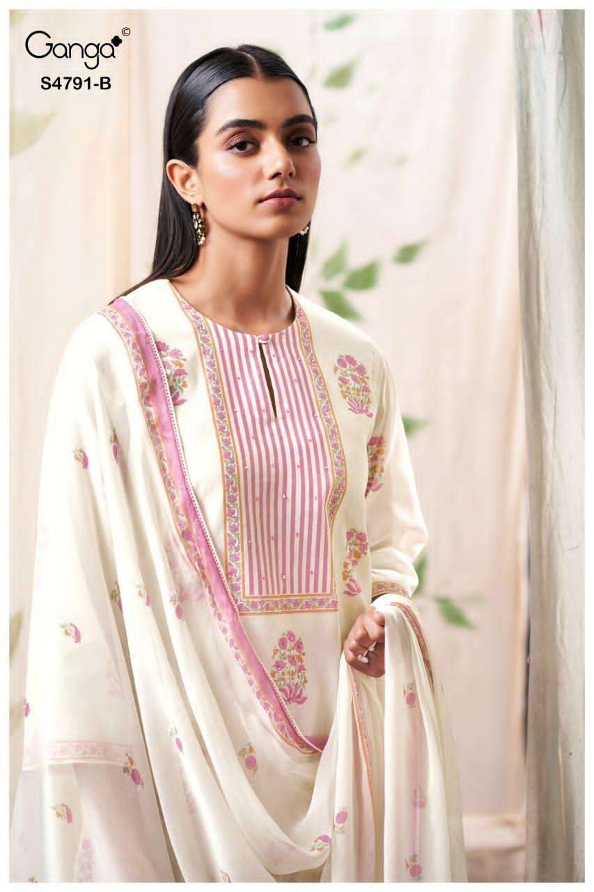 Ganga Fashion Claren 4791 Organdy Dress Material - Amrah Wholesale
