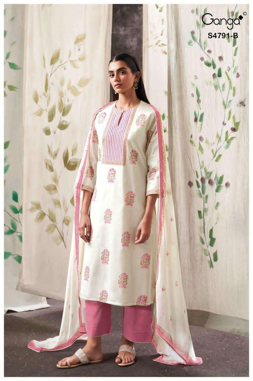 Ganga Fashion Claren 4791 Organdy Dress Material - Amrah Wholesale