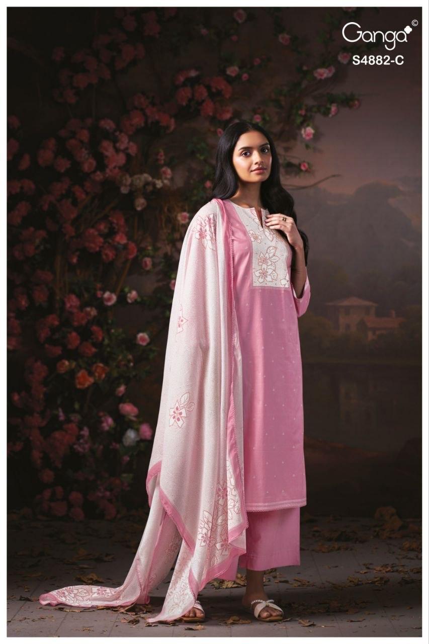 Ganga Cryska 4882 Cotton Digital Print Dress Material - Amrah Wholesale