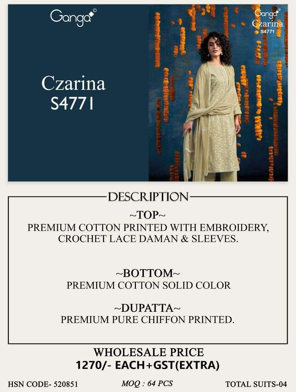 Ganga Czarina 4771 Dress Material - Amrah Wholesale