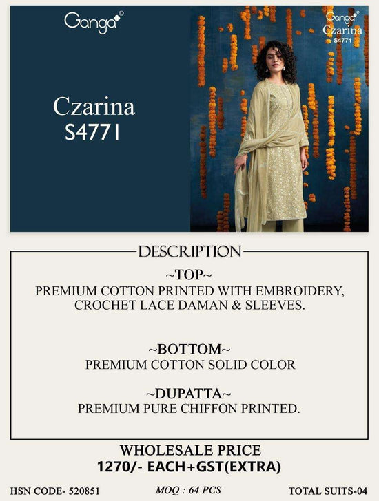 Ganga Czarina 4771 Dress Material - Amrah Wholesale