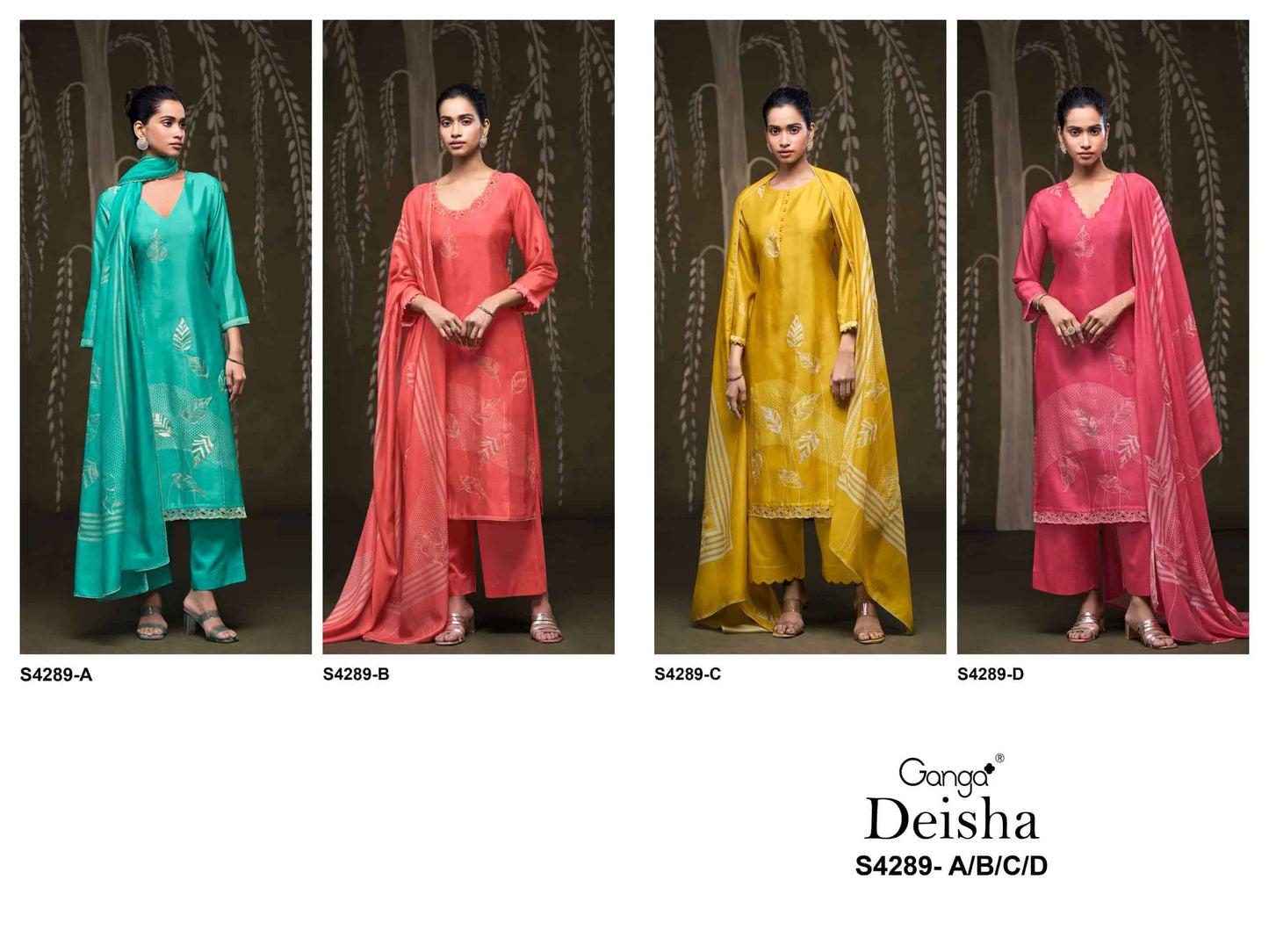 Ganga Fashion Deisha 4289 Pure Bemberg Russian Silk Designer Dress Material