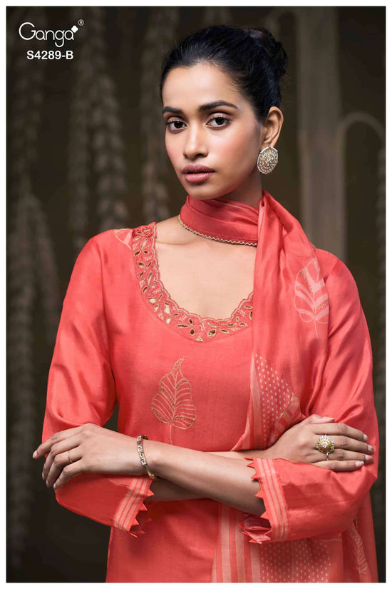 Ganga Fashion Deisha 4289 Pure Bemberg Russian Silk Designer Dress Material
