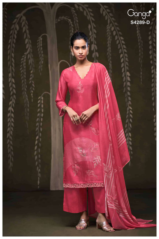 Ganga Fashion Deisha 4289 Pure Bemberg Russian Silk Designer Dress Material