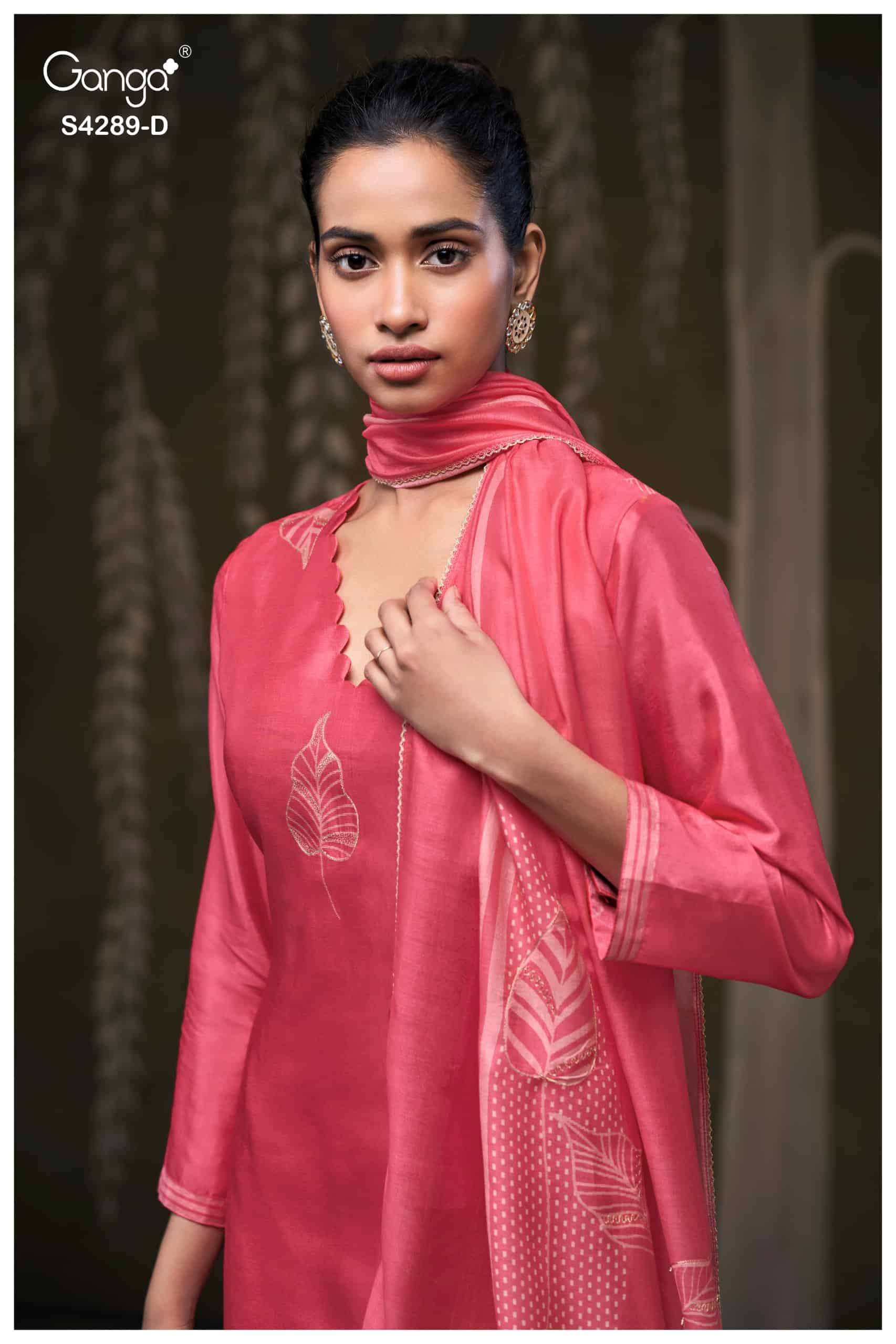 Ganga Fashion Deisha 4289 Pure Bemberg Russian Silk Designer Dress Material