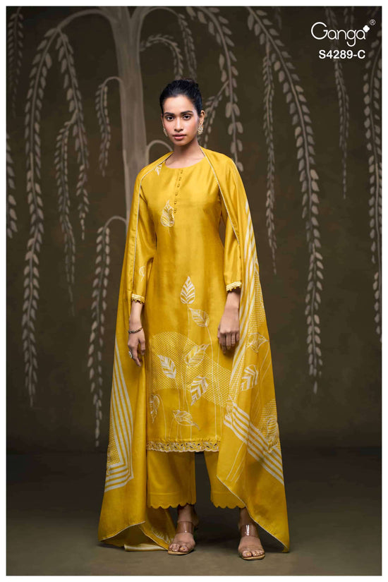 Ganga Fashion Deisha 4289 Pure Bemberg Russian Silk Designer Dress Material