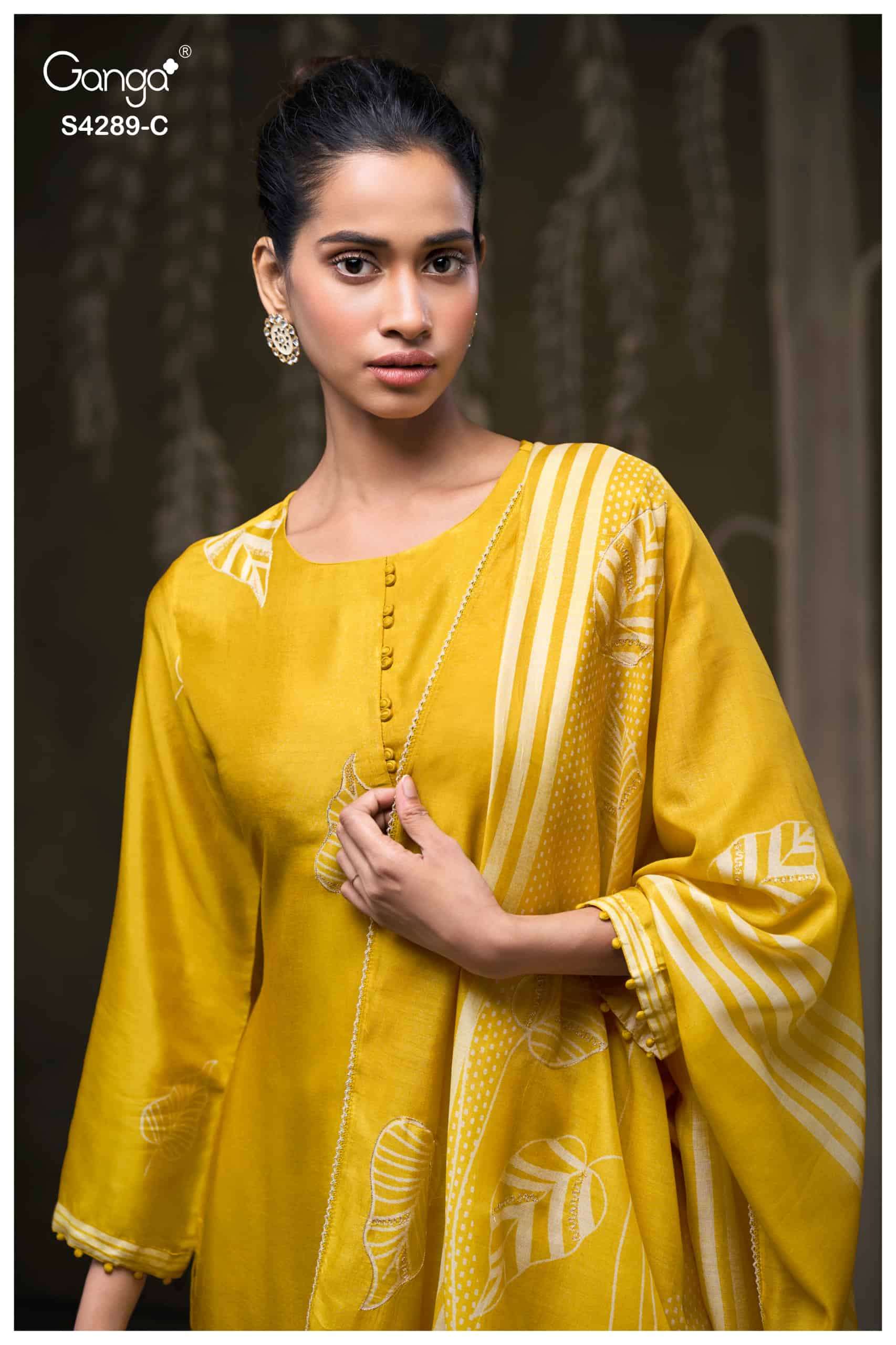 Ganga Fashion Deisha 4289 Pure Bemberg Russian Silk Designer Dress Material