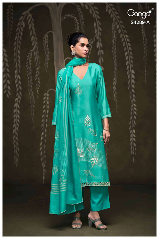 Ganga Fashion Deisha 4289 Pure Bemberg Russian Silk Designer Dress Material