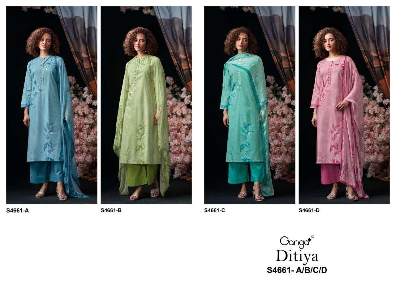 Ganga Fashion Ditiya 4661 Cotton Dress Material - Amrah Wholesale