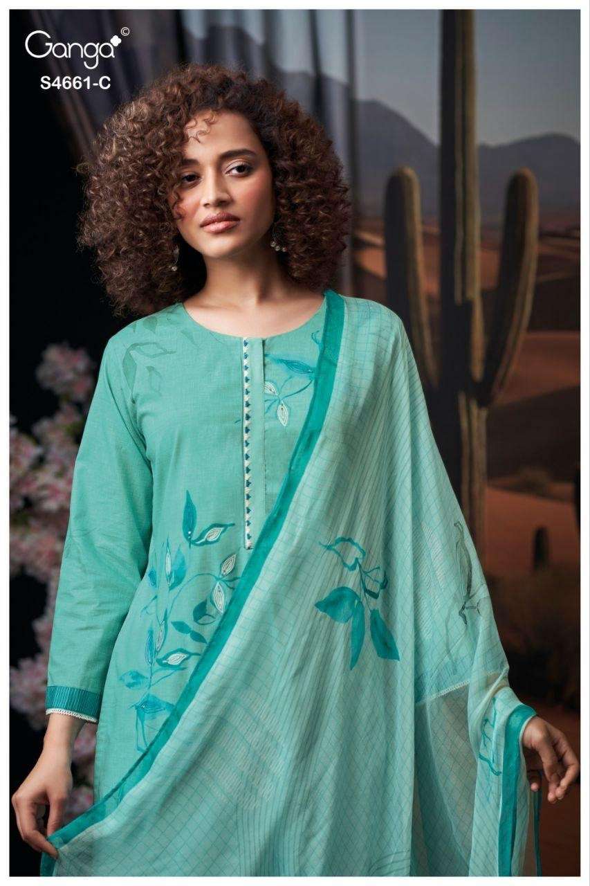 Ganga Fashion Ditiya 4661 Cotton Dress Material - Amrah Wholesale