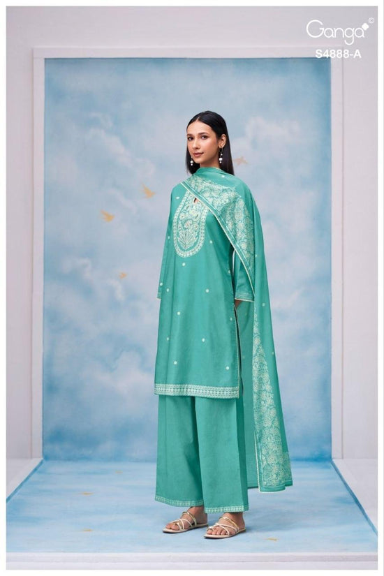 Ganga Driyara 4888 Cotton Printed Hand Embroidered Dress Material