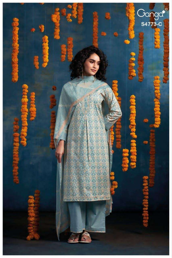Ganga Fashion Druvie 4773 Premium Cotton Dress Material - Amrah Wholesale