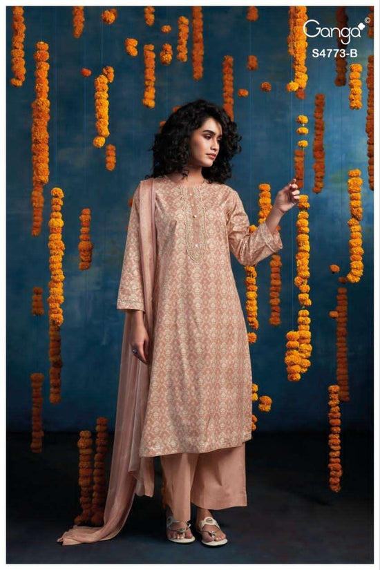 Ganga Fashion Druvie 4773 Premium Cotton Dress Material - Amrah Wholesale