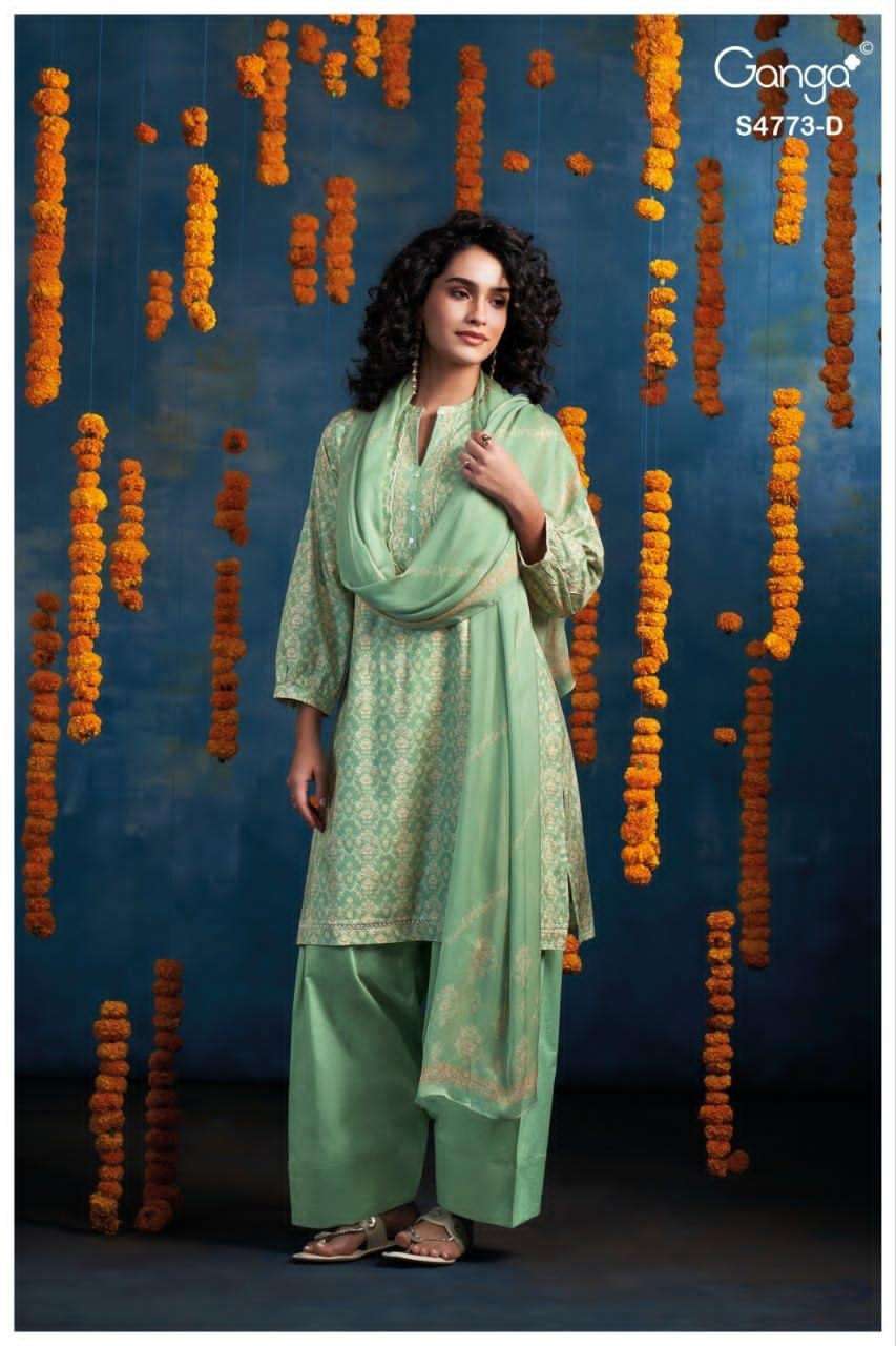 Ganga Fashion Druvie 4773 Premium Cotton Dress Material - Amrah Wholesale
