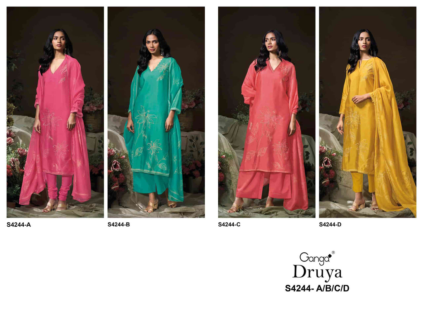 Ganga Fashion Druvya 4244 Russian Silk Dress Material Collection