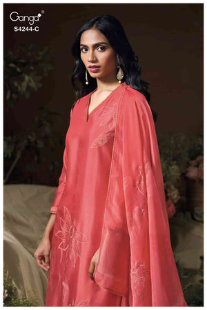 Ganga Fashion Druvya 4244 Russian Silk Dress Material Collection
