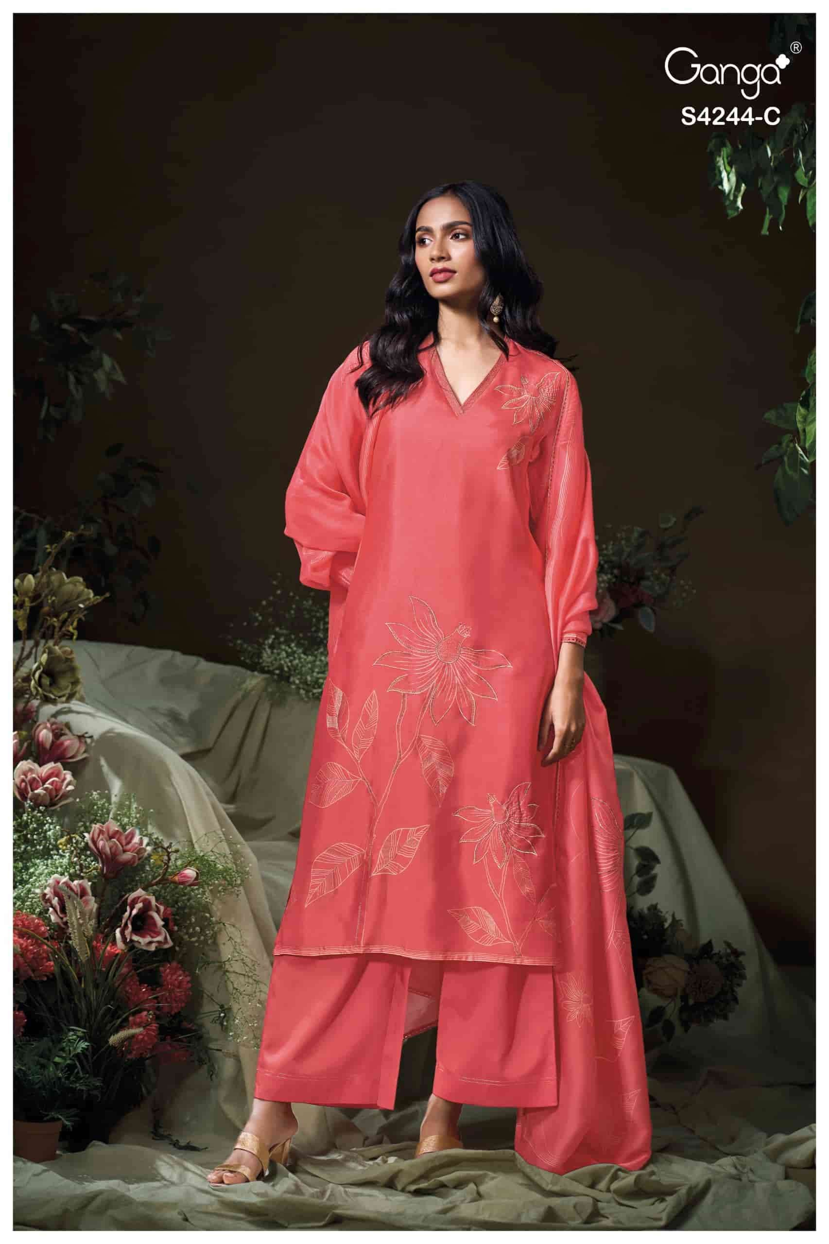 Ganga Fashion Druvya 4244 Russian Silk Dress Material Collection